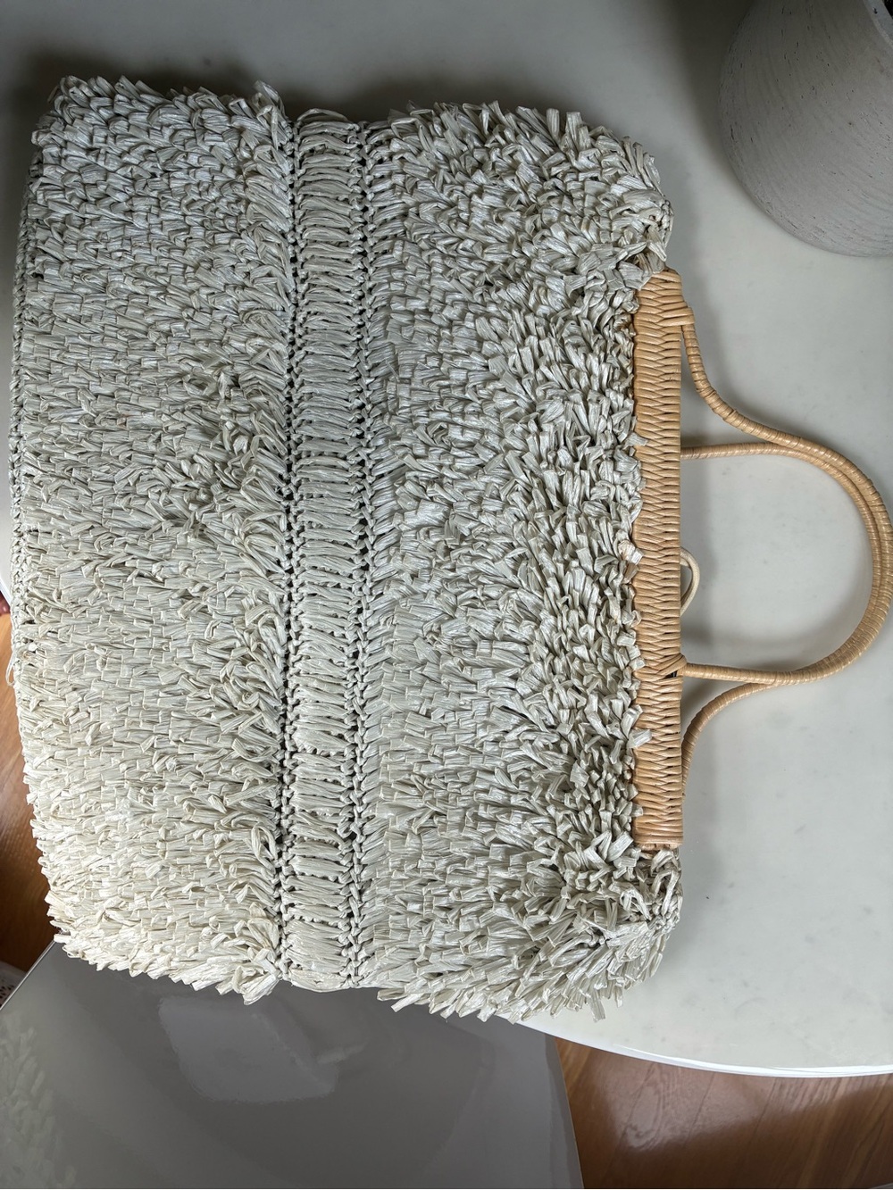 Barneys New York Woven Raffia Fringe Tote Bag - Picture 6 of 7